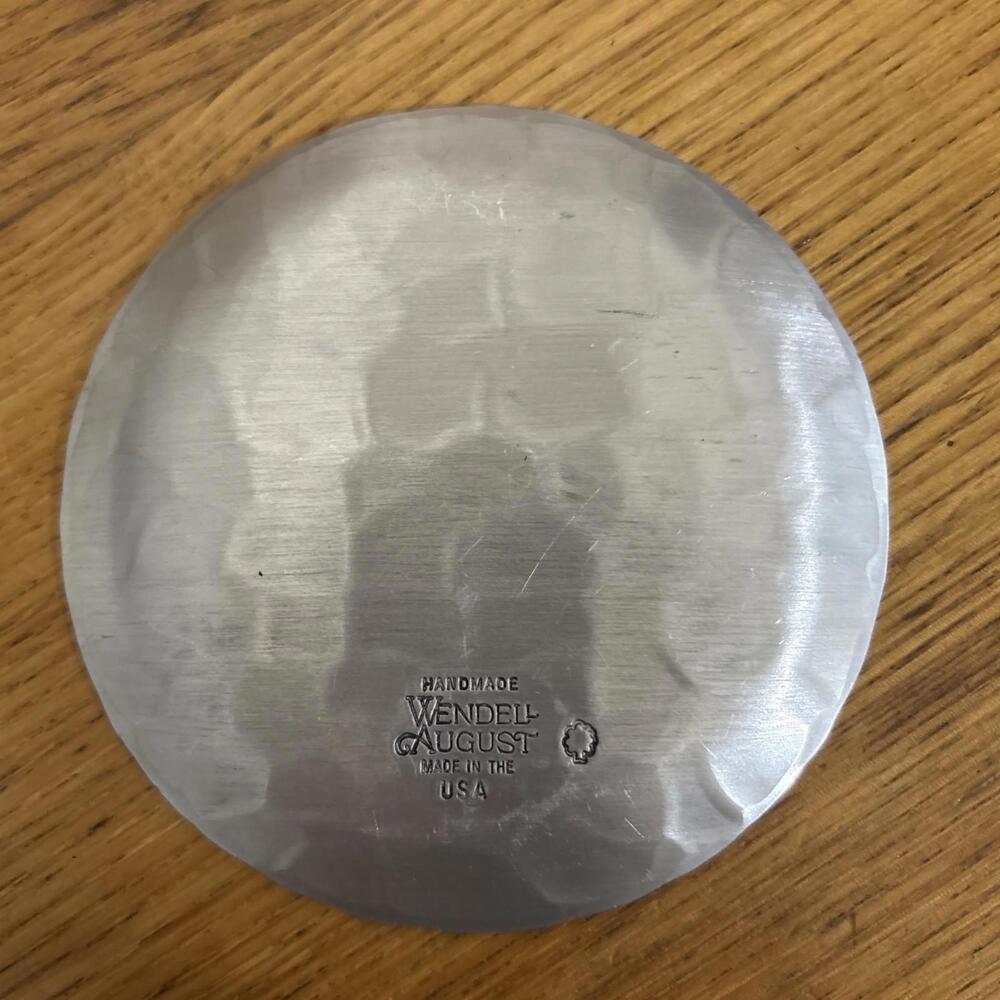 Vtg Wendell August Forge Dish Coaster Police USA 80's Pewter - Picture 2 of 7